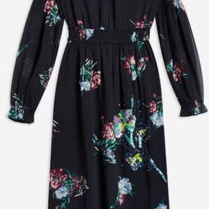 Topshop Black Floral Dress